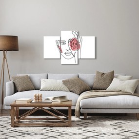 Tablou - Linie de artă față cu trandafir (90x60 cm)