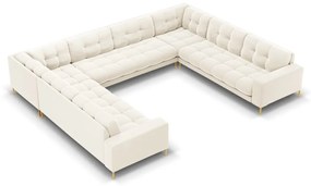 Coltar 9 locuri Bali velvet/picioare gold – L327 x l256 x h75