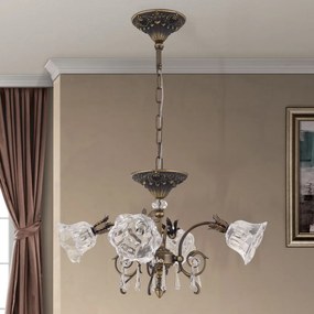 Candelabru cristal design lux LA BOHEME D-60cm 4L old patina