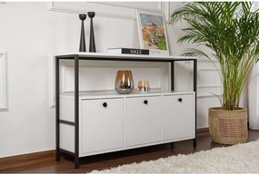 Masă consolă albă cu aspect mat 29,5x120 cm Solace – Kalune Design