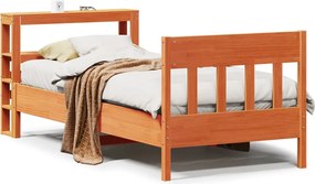 vidaXL Cadru pat fără saltea, maro ceruit, 75x190 cm, lemn masiv pin