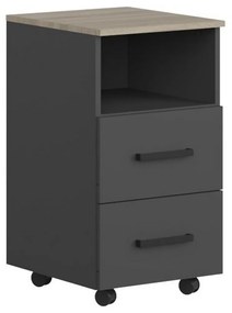 Comoda birou OFFICE NEW, gri antracit/stejar sonoma, PAL, 41x45x73 cm