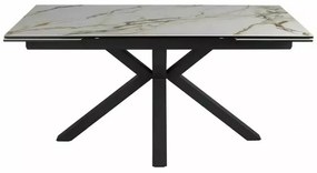 Masa extensibila Columbus Ceramic alb AMBER BIANCO/negru L160-240 cm