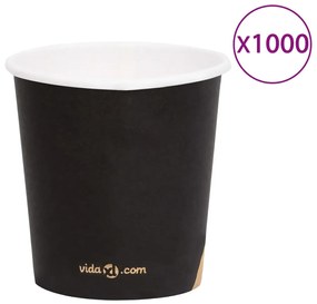 Pahare de cafea de hartie, 1000 buc., negru, 120 ml 1000, Negru, 120 ml