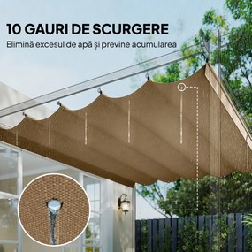 Outsunny Acoperiș de Schimb pentru Pergolă cu 10 Orificii de Drenaj,  Permeabil, 4x3 m, Bej | Aosom Romania