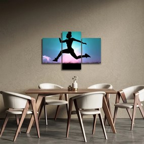 Tablou cu silueta feminină sărind (90x60 cm)