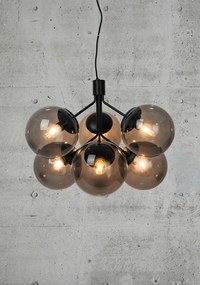 Lustra stil modern, extravagant Ivona negru/ sticla fumurie