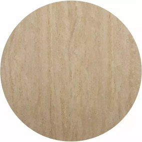 Masa rotunda de sufragerie TALIA 90 cm cu blat din ceramică tip travertin, bej