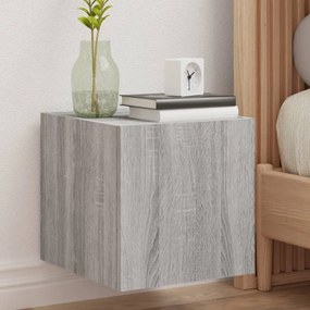 vidaXL Comode TV cu lumini LED, 2 buc., gri sonoma, 30,5x35x30 cm