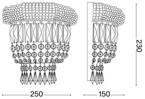 Aplică de cristal Ideal Lux DUBAI 2xE14/28W/230V crom lucios