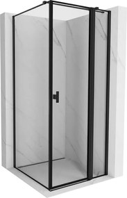 Mexen Mist T cabină de duș cu deschidere dreapta 80 x 80 cm, ramă neagră, negru - 8A4T-080-080-70-70-P