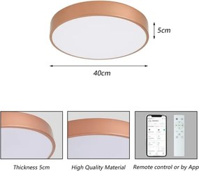Brilagi-LED Corp de iluminat cu dimmer POOL SMART LED/48W/230V 40 cm Wi‑Fi Tuya, bronz + telecomandă