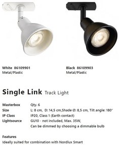 Accesoriu, Spot directionabil Single alb, pentru sina Nordlux Link