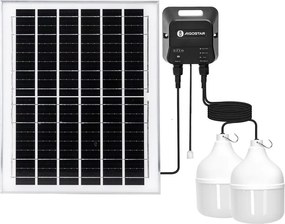 Aigostar - Lustră solară cu LED, 2x LED, 70 W, 12 V, 12000 mAh, 6500 K, Ø 12 cm