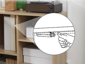 Comoda inalta VALMOR 120x75 cm, decor stejar