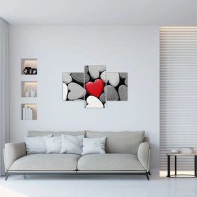 Tablou cu inimioare din lemn (90x60 cm)