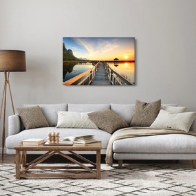 Tablou ponton din lemn (90x60 cm)