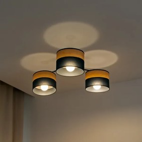 Plafonieră aplicată ALBA 3xE27/15W/230V Ø 66 cm negru/maro