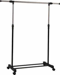 Stander haine HILAR, negru/crom, metal/plastic, 80x43x150 cm