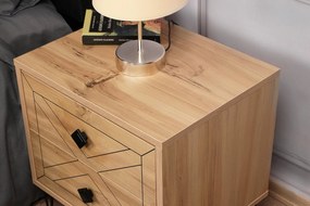 Noptiera Glynn Nightstand, Crem, 40x55x50 cm