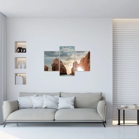 Tablou - Apus de soare peste stânci (90x60 cm)