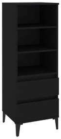 821245 vidaXL Dulap înalt, negru, 40x36x110 cm, lemn compozit