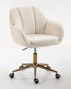 HR2055K Scaun Crem din Boucle cu Bază Aurie
