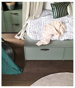 Pat pentru copii verde-gri din lemn de pin cu spațiu de depozitare 80x200 cm Stage – vtwonen