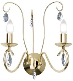 Aplică de cristal Orion WA 2-1093/2 ALESSIA 2xE14/40W/230V auriu