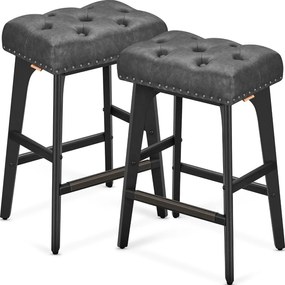 set de 2 scaune de bar, 66 cm inaltime, negru