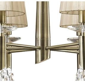 Candelabru elegant cu 6 brate Tiffany alama antique/ abajur soft bronz