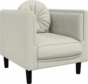 vidaXL Fotoliu canapea cu pernă, crem, catifea