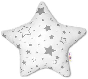 Baby Nellys Stea - perna decorativa - gri stele și stele mici 35 x 45