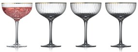 Set 4 pahare pentru cocktail Lyngby Glas Palermo, 315 ml, auriu