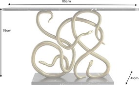 Consola pentru hol WILDLIFE SNAKE 115cm marmura neagra