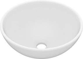 vidaXL Chiuvetă baie lux, alb mat, 32,5x14 cm, ceramică, rotund