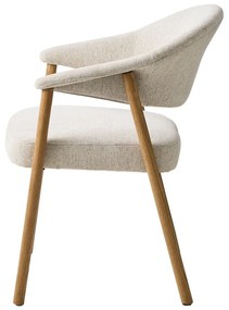 Set de scaune de sufragerie crem cu cotiere 2 buc. din lemn de stejar Elk – Unique Furniture