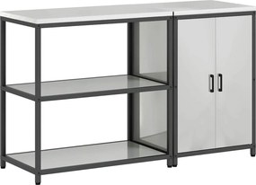 vidaXL Set de depozitare pentru bucătărie cu raft 2 pcs Argintiu