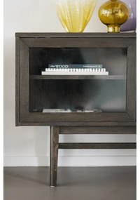 Vitrină maro cu aspect de lemn de stejar cu ușă glisantă 170x75 cm Hazelton – Rowico