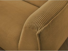 Canapea galben-muștar cu tapițerie din catifea reiată 242 cm Giorgia – Bobochic Paris