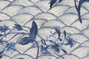 Tapet Floral Ripple, Blue, Rebel Walls