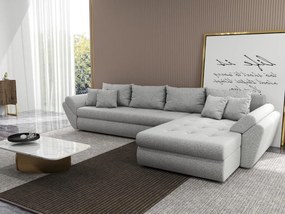 Colțar extensibil dumonde cu ladă de depozitare si sezut confortabil din spuma high-density, Loana XL Euphoria Dove II 335x185 cm