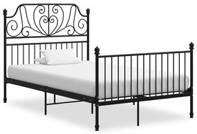 vidaXL Cadru de pat, negru, 120x200 cm, metal