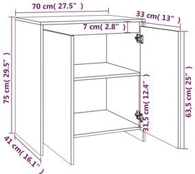 Servanta, alb, 70x40x73,5 cm, PAL 1, Alb