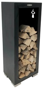 Ladă de lemne din oțel Remundi, lățime 50 cm, negru