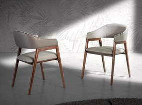 Scaun cu brate tapitat design italian Nogal