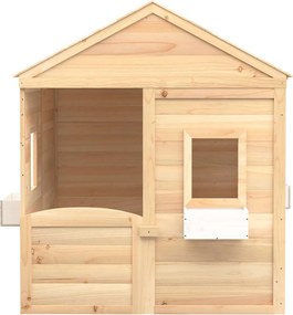 vidaXL Casă de joacă, ușă cu blocare/ghivece de flori, lemn masiv brad