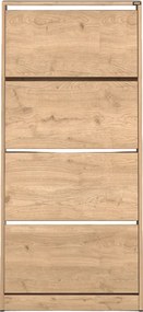 Dulap Pantofi Inalt Adore XL – Pantofar cu Adancime Slim (26 cm) pentru Hol, 4 Compartimente Rabatabile, Capacitate 24 Perechi