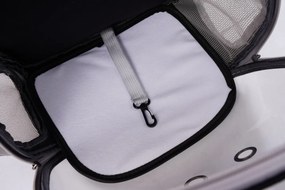 Rucsac transport animale de companie Jumi, model capsulă spațială, cu ventilație, fund rigid și fereastră transparentă, negru