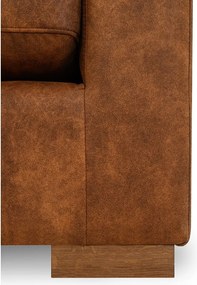 Colțar maro coniac cu tapițerie din imitație de piele (cu colț pe partea stângă ) Hamburg – Scandic